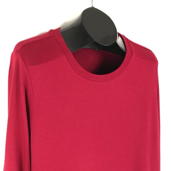 Susan Graver Weekend Cozy Jersey Knit Tunic Women's Plus 1X Petite Red Pockets - Picture 5 of 12